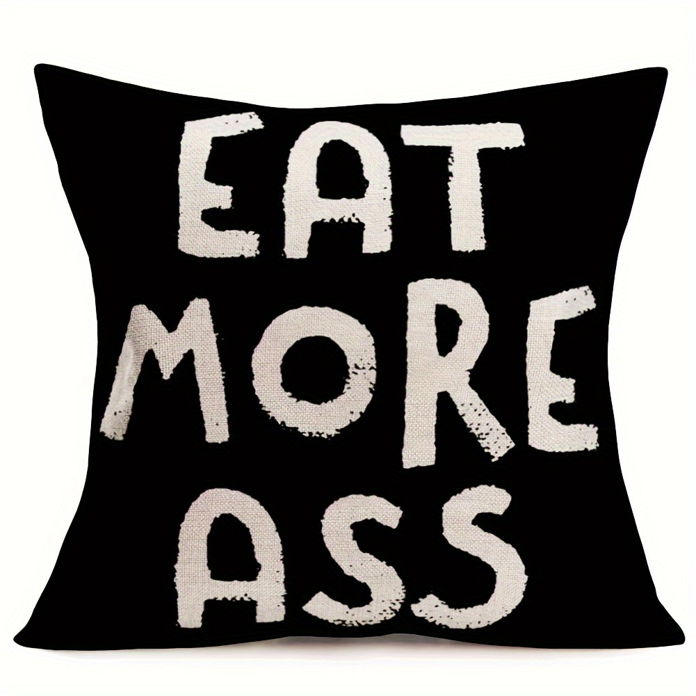 

1pc Funny Quotes Throw Pillow Covers Home Bedroom Decor Words Standard Pillow Cases Cushion Covers Short Plush Decor 18x18 Inch