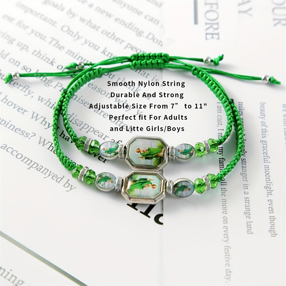 12PCS Mexican Bracelets San Judas Tadeo charms bracelets Virgin Mary  Bracelet Religious Prayer Jewelry Gift For Women Men Girls