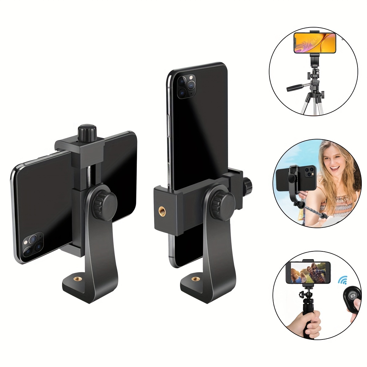 

1pc Tripod Phone Mount Holder Head Standard Screw Adapter Rotatable Digtal Camera Bracket Selfie Lens Monopod Adjustable For Ring Light Camcorder, Compatible For Most Cellphones For Iphone