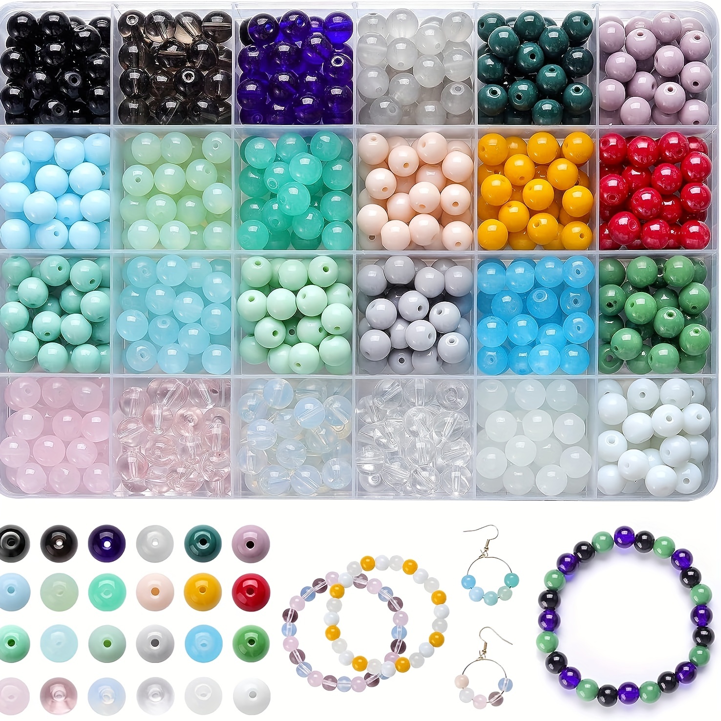 Glass Imitation Jade Beads Gradient Double Color Round Loose Beads For  Jewelry Making Handmade Diy Bracelet Necklace Small Business Supplies - Temu