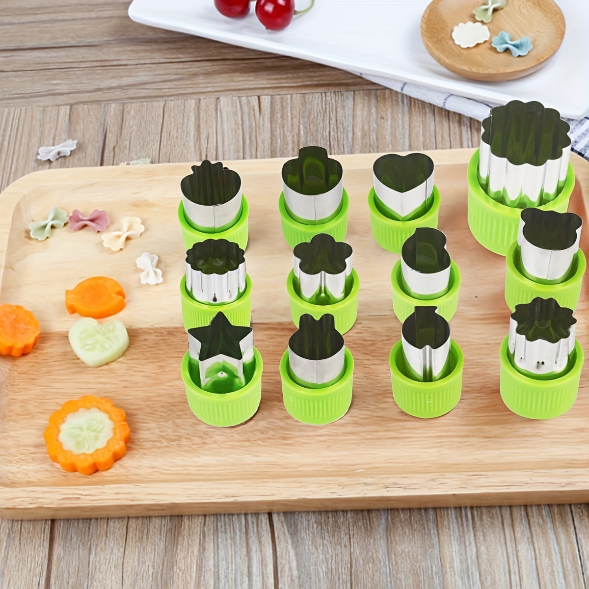 SPRING PARK 12Pcs/set Vegetable Cutter Shapes Set,Mini Pie,Fruit And