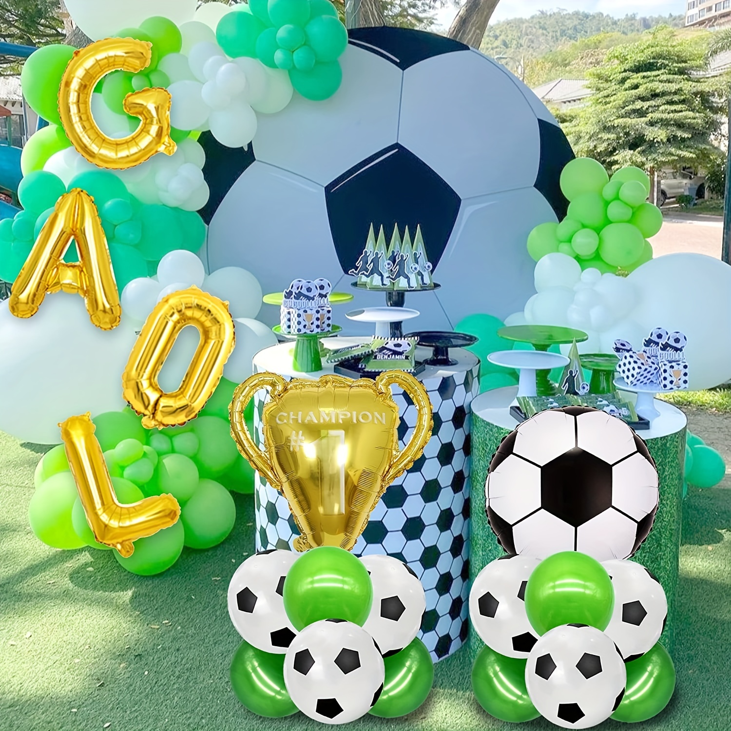 Set Decoraciones Cumpleaños Temática Futbol ​​decoraciones - Temu Chile