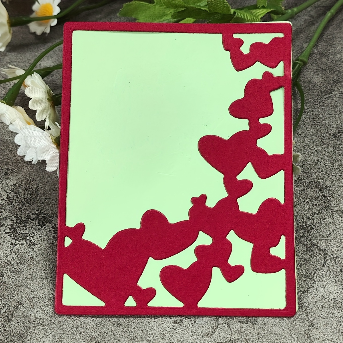 Love Heart Flower Frame Cutting Dies Metal Die Cuts For Diy - Temu