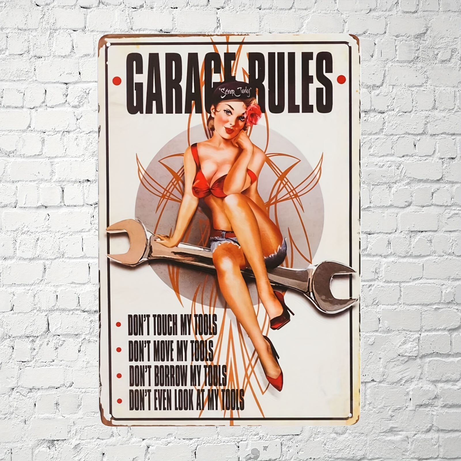 Plaque métal Garage pin up - Plaques/Pin-up / Rte 66 - Donut and pin-up