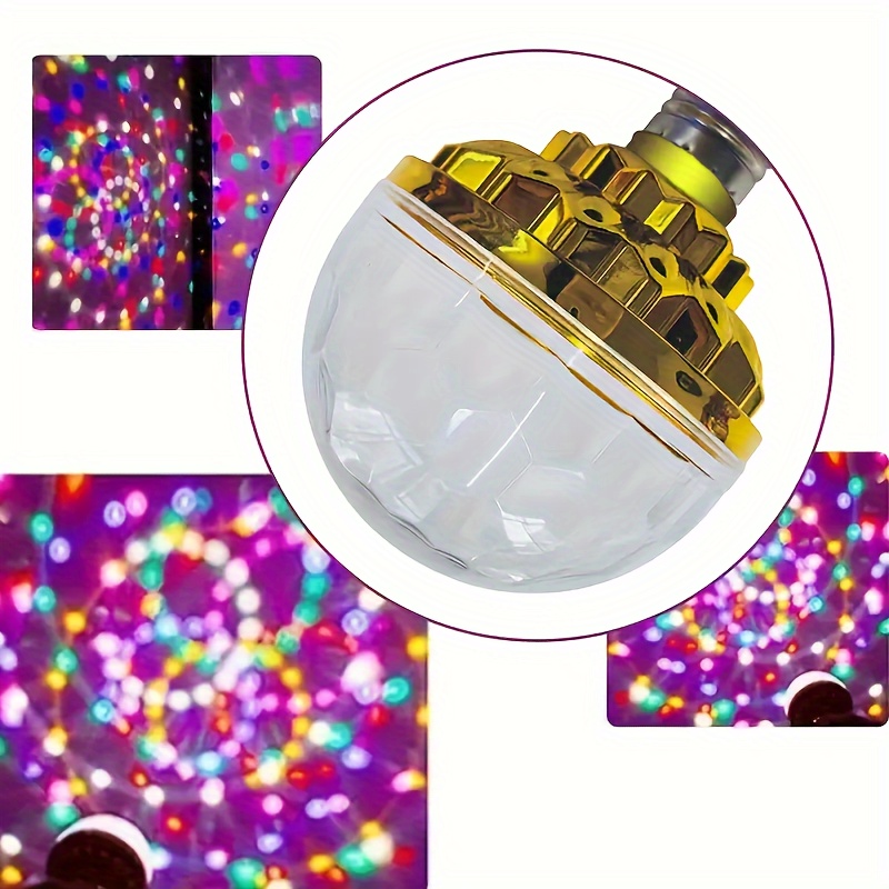 E27 Disco Bulb 360 Degree Rotating Magic Ball Led Stage Light Party DJ RGB  Projection Lamp for Christmas KTV Karaoke Dance Home