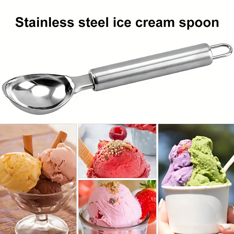 1pc Stainless Steel Ice Cream Scoop Spoon, Ice Cream Baller Scoop, Kitchen  Tool