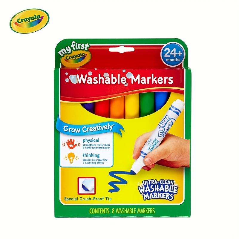 Crayola Washable Marker Set, 8-Colors, Broad, Classic