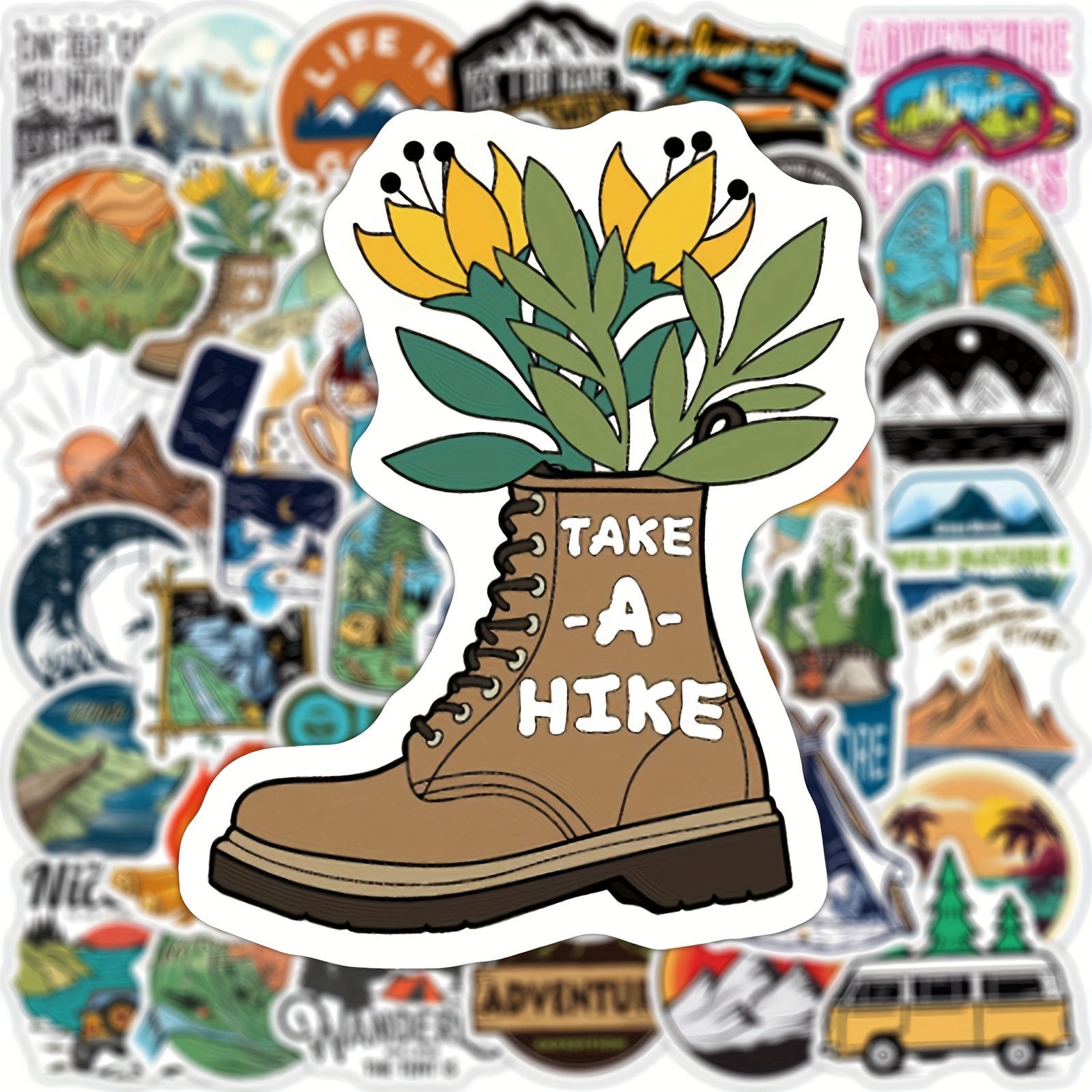 Outdoor Hiking Adventure Camping Stickers Pack Waterproof - Temu