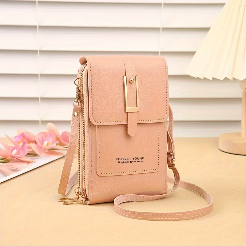 Touch Screen Mobile Phone Bag, Mini Flap Crossbody Bag, Fashion Faux  Leather Purse, Vertical Wallet With Card Slots - Temu