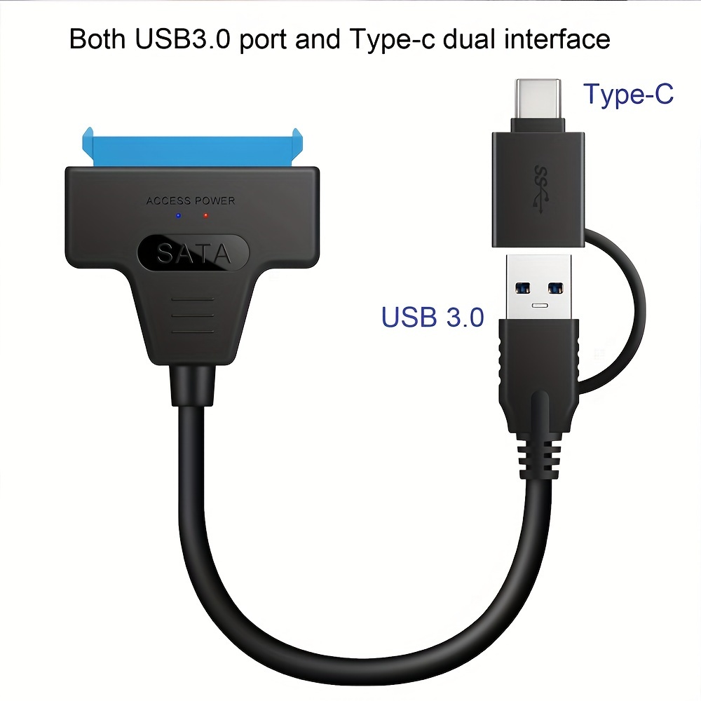 Câble adaptateur SATA vers USB pour SSD et disque dur de 2,5, adaptateur  de pilote dur VCOM USB 3.0 vers SATA III, prend en charge le câble UASP SATA  vers câble adaptateur