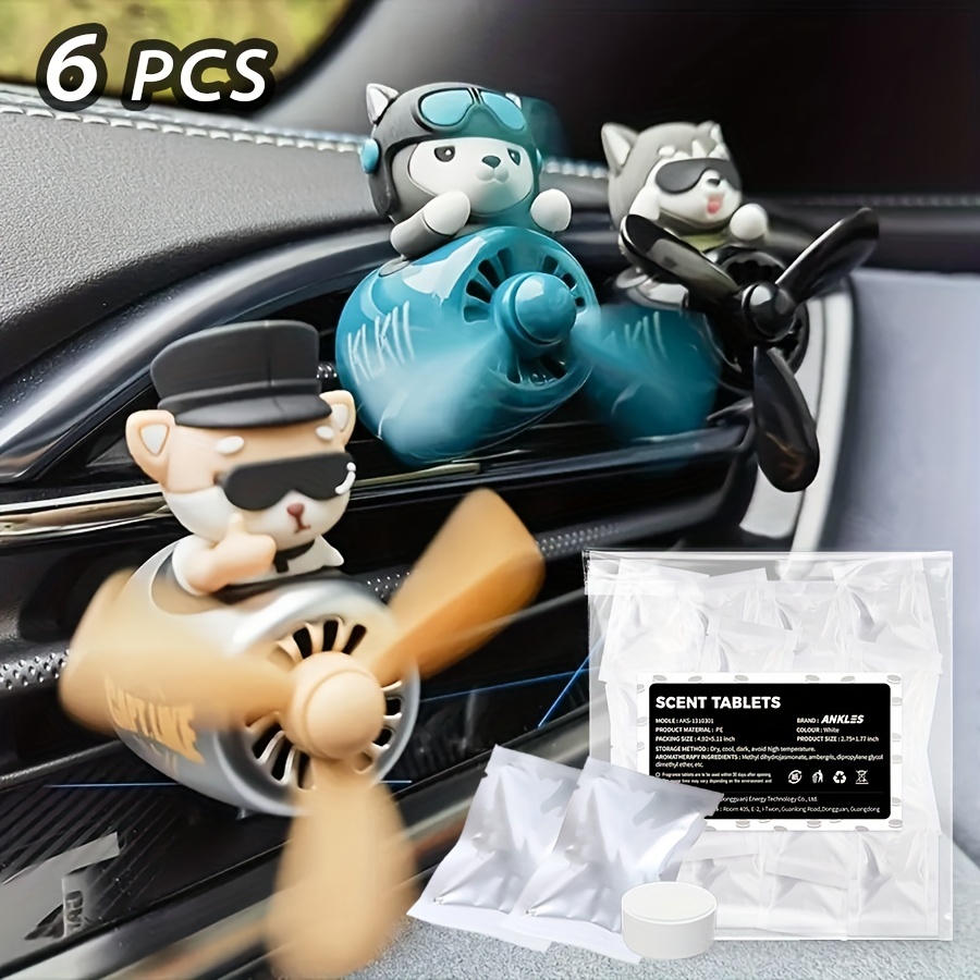 6pcs Scent Tablets Bear Pilot Series Car Air Freshener Vent Clip  Replacement Air Outlet Aromatherapy, Shop Latest Trends