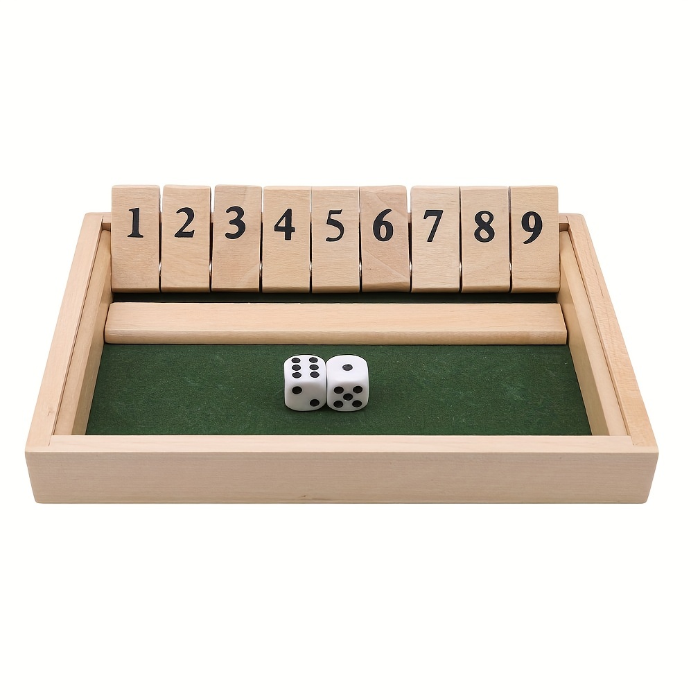 Planche de jeu de dés en bois Shut The Box avec 2 dés en bois, version  classique de table du populaire jeu de pub anglais, cadeau de jeu - Temu  France