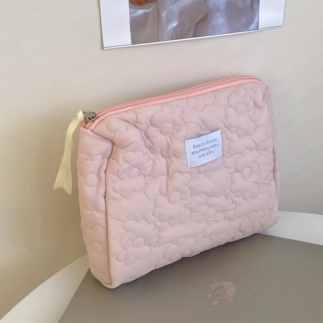 Pink Floral Makeup Bag Cute Makeup Bag Travel Bag Woman 