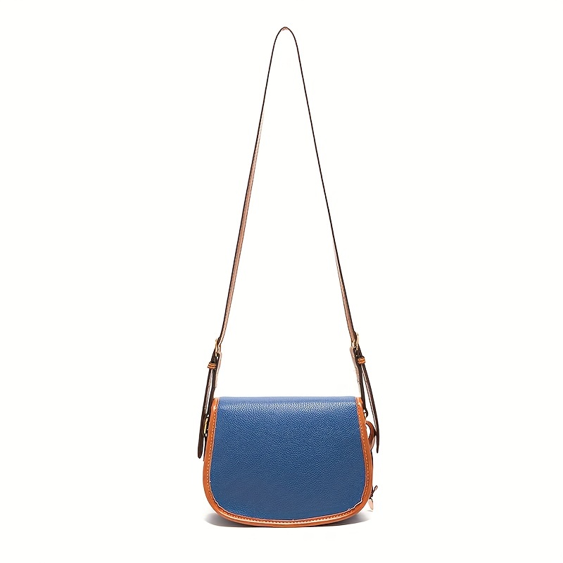 Vintage Colorblock Bag, Western Shoulder Flap Bag, All-match Women's Pu  Leather Purse - Temu