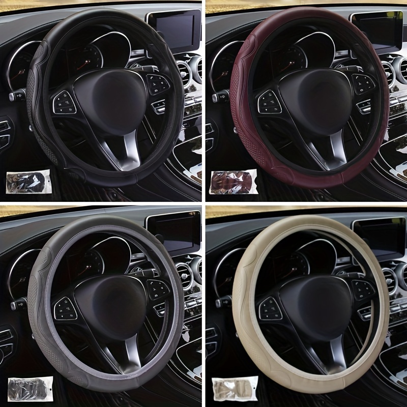 

Pu Leather Car Steering Wheel Cover, Anti-slip Protective Case For 38cm/15inch Auto Accessories Creative Fashion Decorations