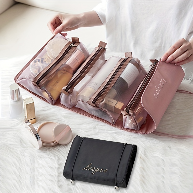 4 in 1 Makeup Bag Toiletry Bag Compact Kit Quick Roll Up Organizer
