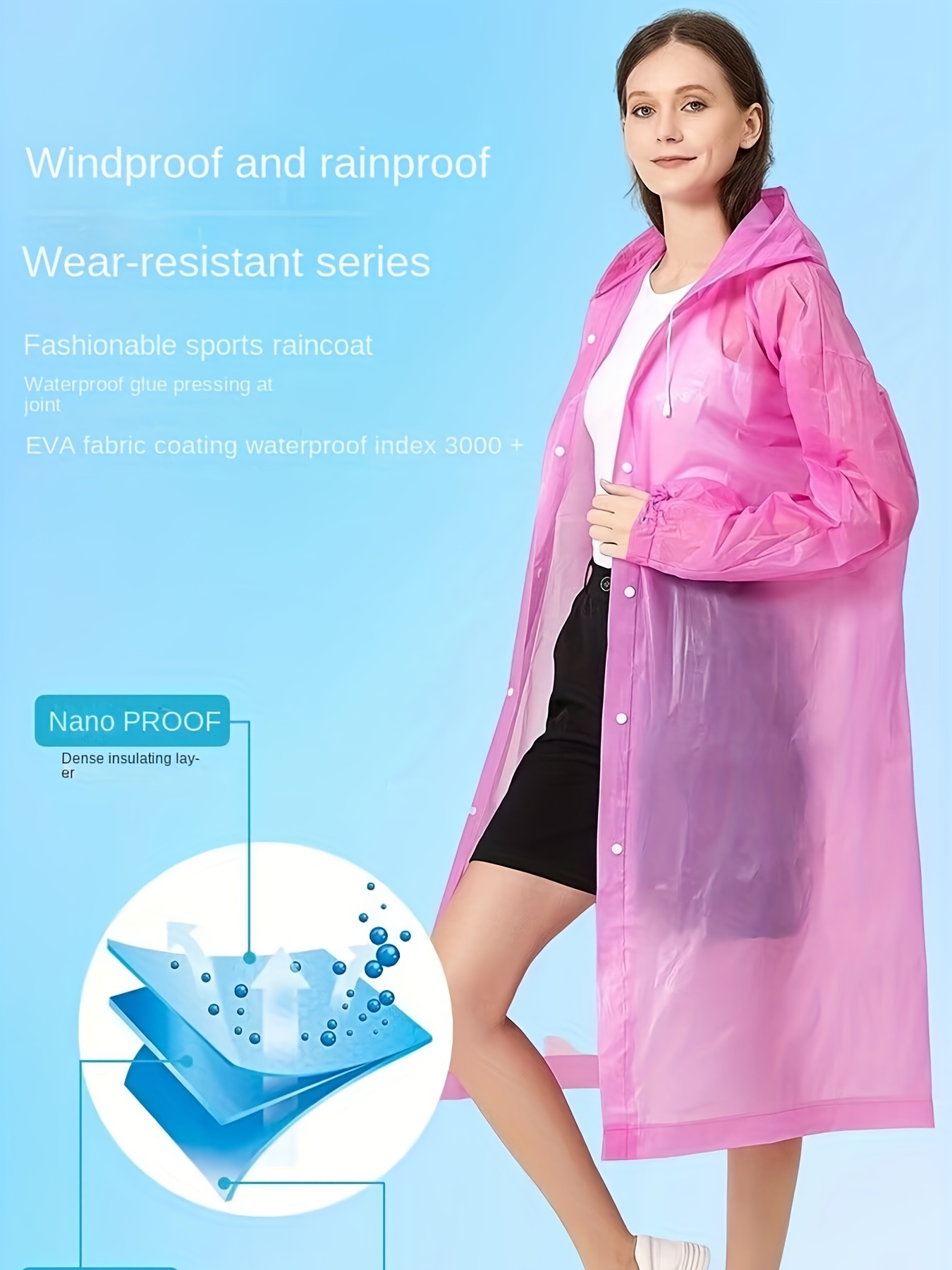 Chubasquero Impermeable Para Hombre Y Mujer Abrigo De EVA Grueso Acampar  Viajes