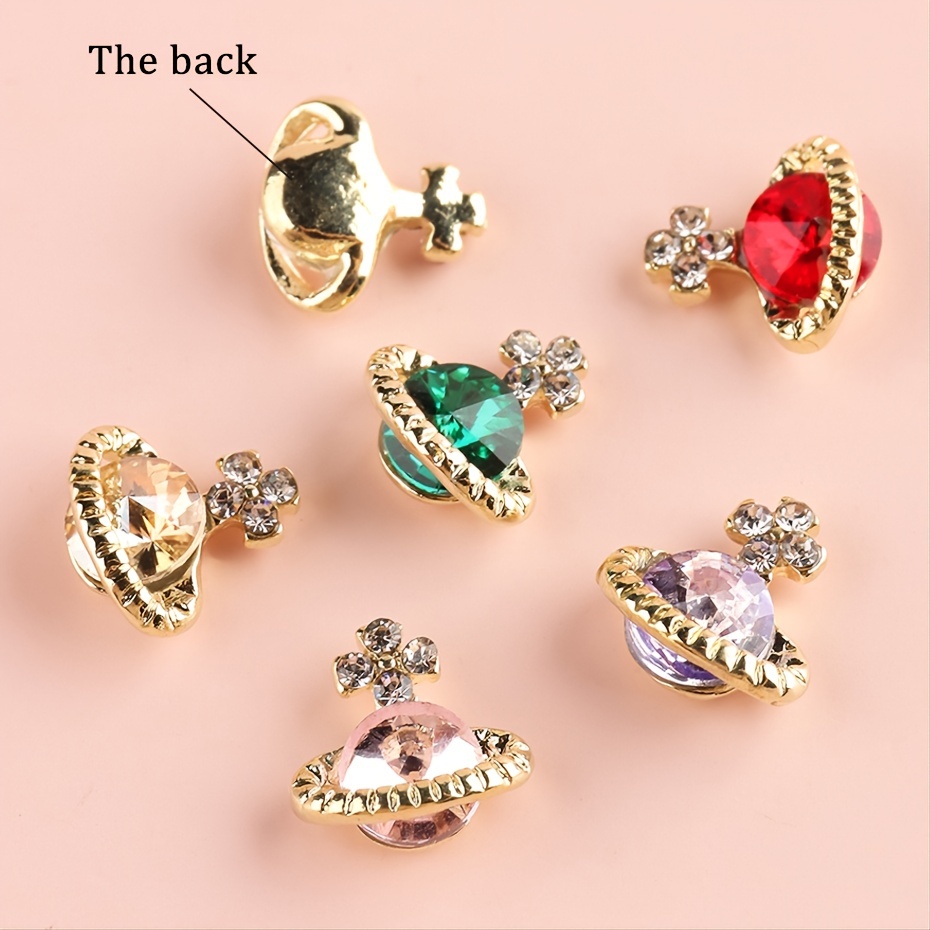  BAOYAALIN Alloy Planet Nail Charms 24Pcs Y2K Nail