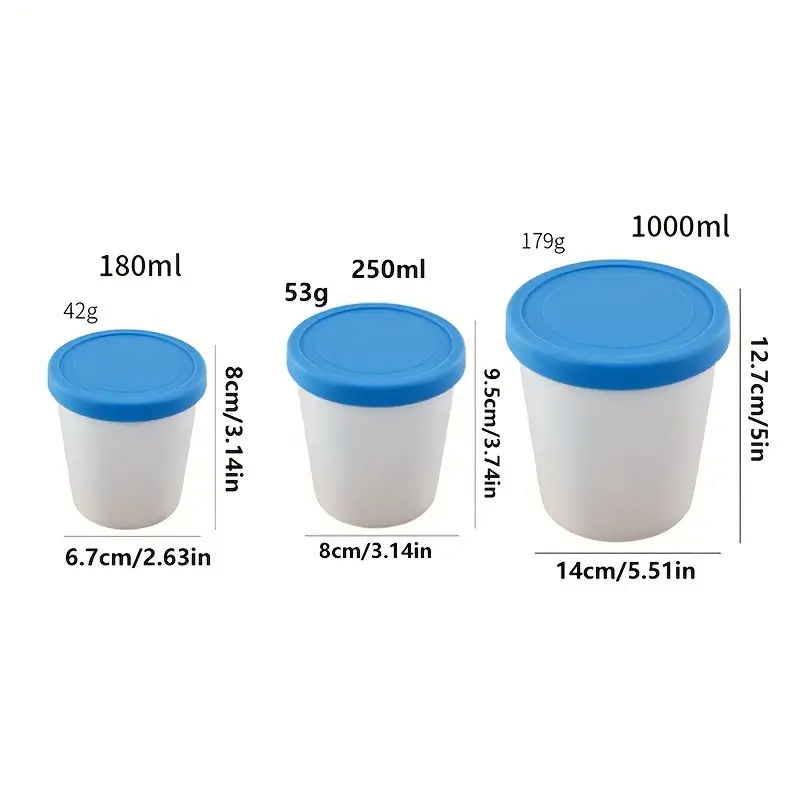 Ice Cream Containers Set For Homemade Ice Cream, Reusable Bpa Free