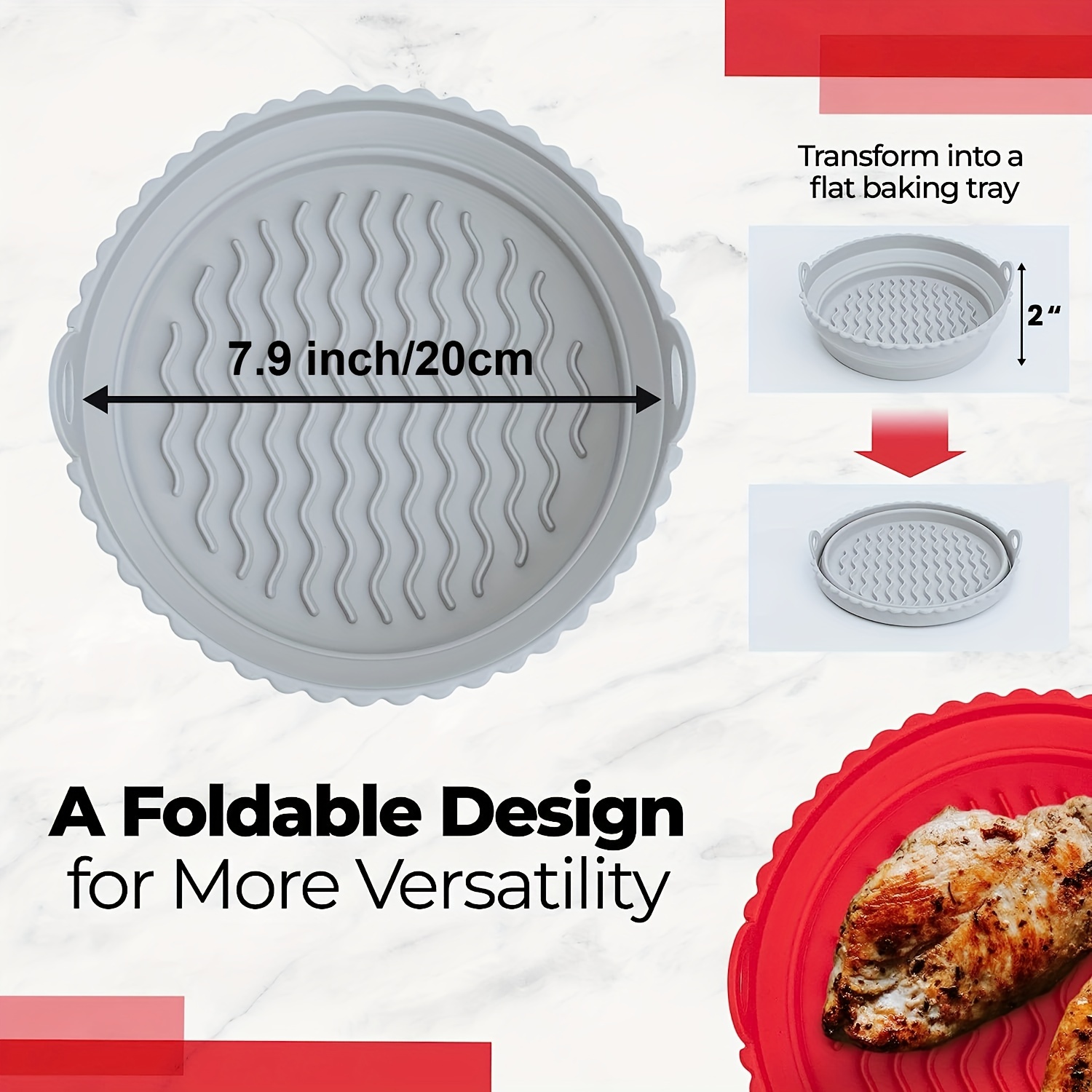 Foldable Silicone Air Fryer Liners For 3-6qt Air Fryer Basket Food Safe Bpa  Free Dishwasher Safe Heat Resistant Replacement For Flammable Paper Liner -  Temu