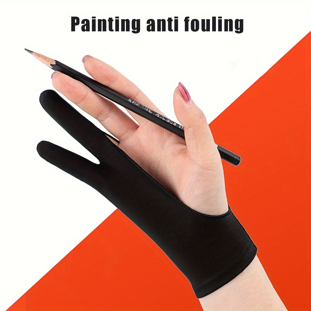 1pc Two-finger Painting Drawing Gloves Anti-fouling Anti-mistouch  Anti-sweat Fingerless Gloves