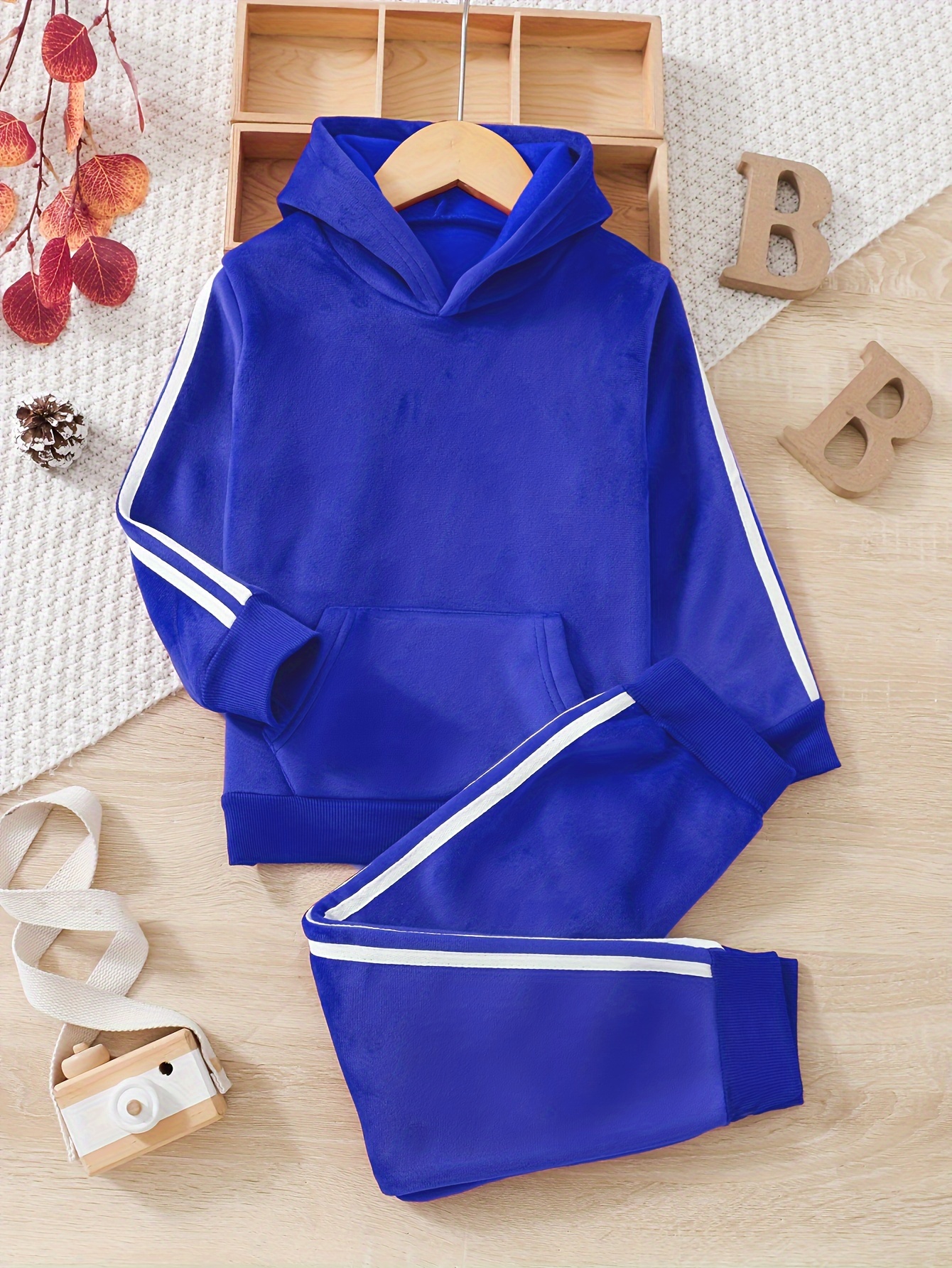 Conjunto 2 Piezas Estilo Deportivo Terciopelo Niño Conjunto - Temu