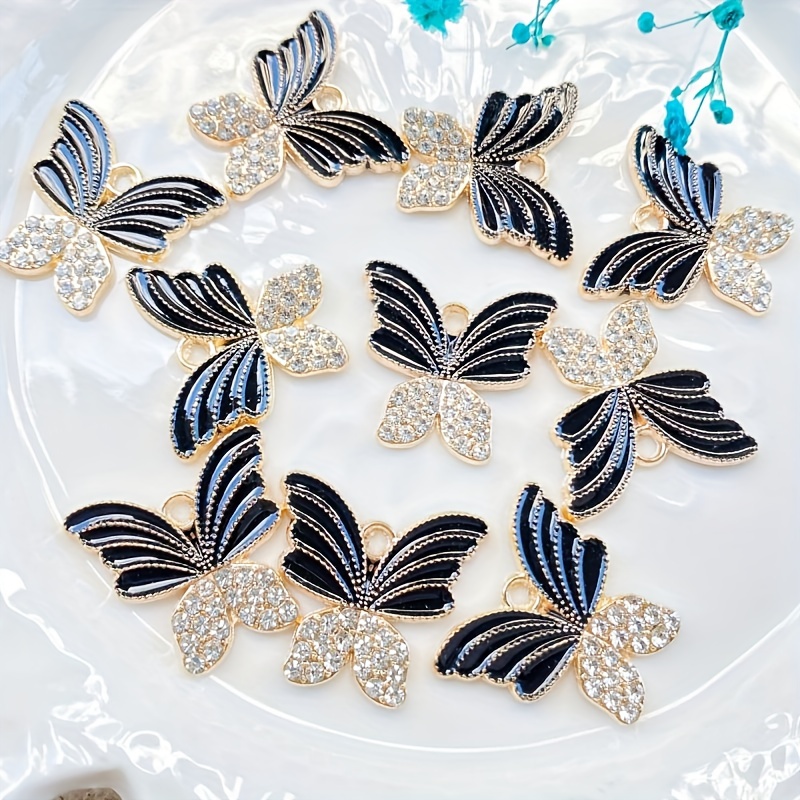 5 Colors Shining Exquisite Butterfly Design Alloy Enamel - Temu