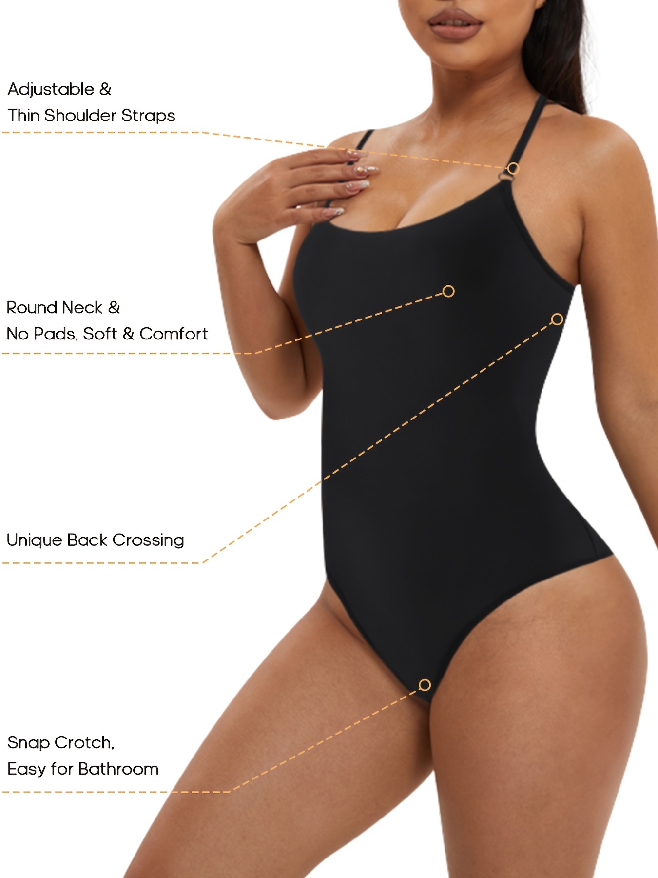 Seamless Solid Bodysuit Tummy Control Buttocks Shaping Cami - Temu
