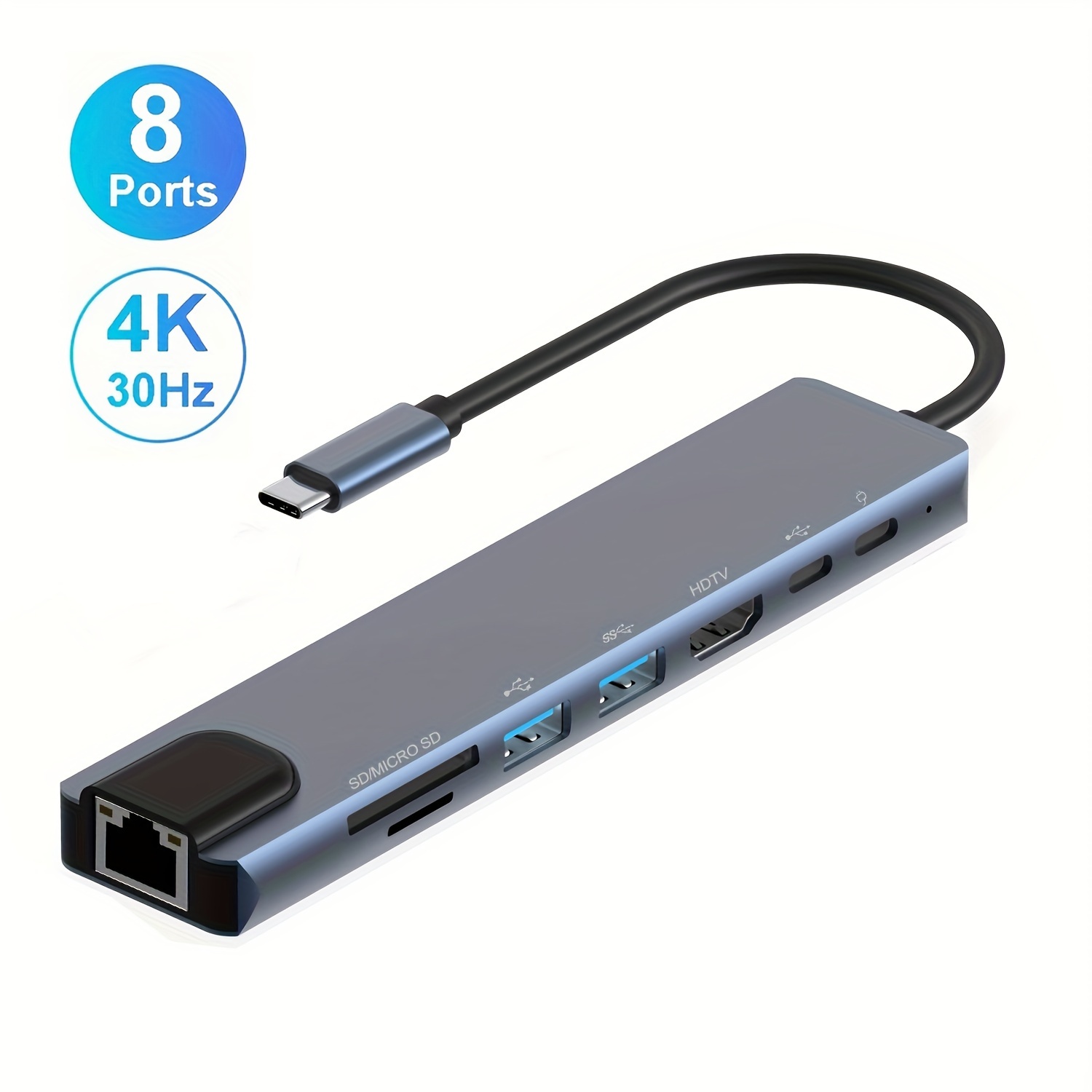 USB C Hub, 5 in 1 USB C 4K@32Hz HDMI Adapter with Ethernet Port, 100W Power  Delivery PD Type C Charging Port, USB 3.0& 2.0 Ports Adapter Compatible