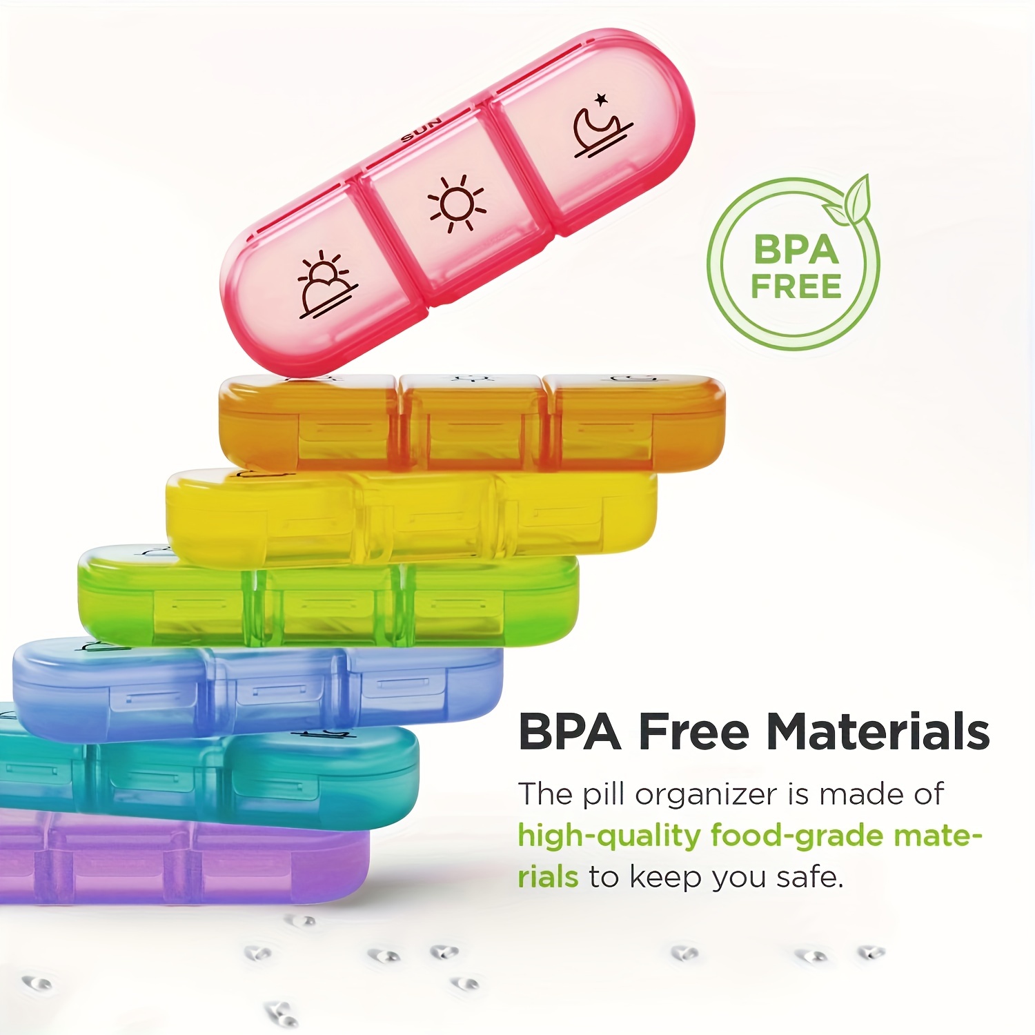 Pill Box 7 Days Organizer 21 Grids 3 Times Portable Travel Large Compartments