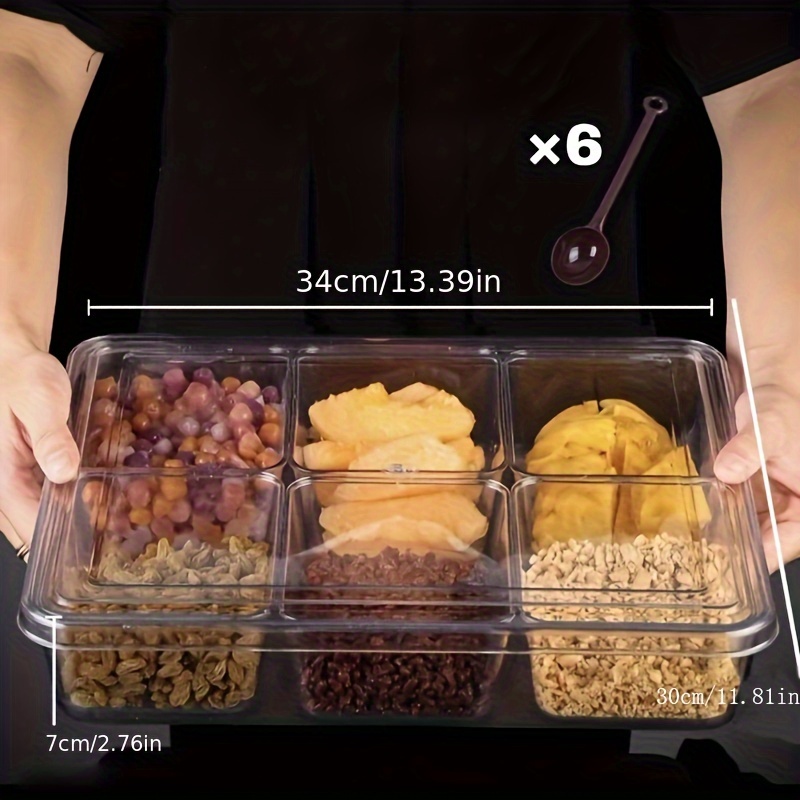 1pc/1040ml Multi grid Glass Lunch Box Contenitori - Temu Italy