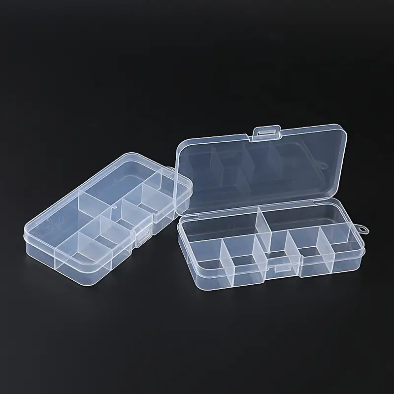1pc Portable 10 Compartments Clear Plastic Storage Box, Jewelry Mini Goods  Bead Screw Organizer Container, Home Decor, Christmas Gift, New Year Gift