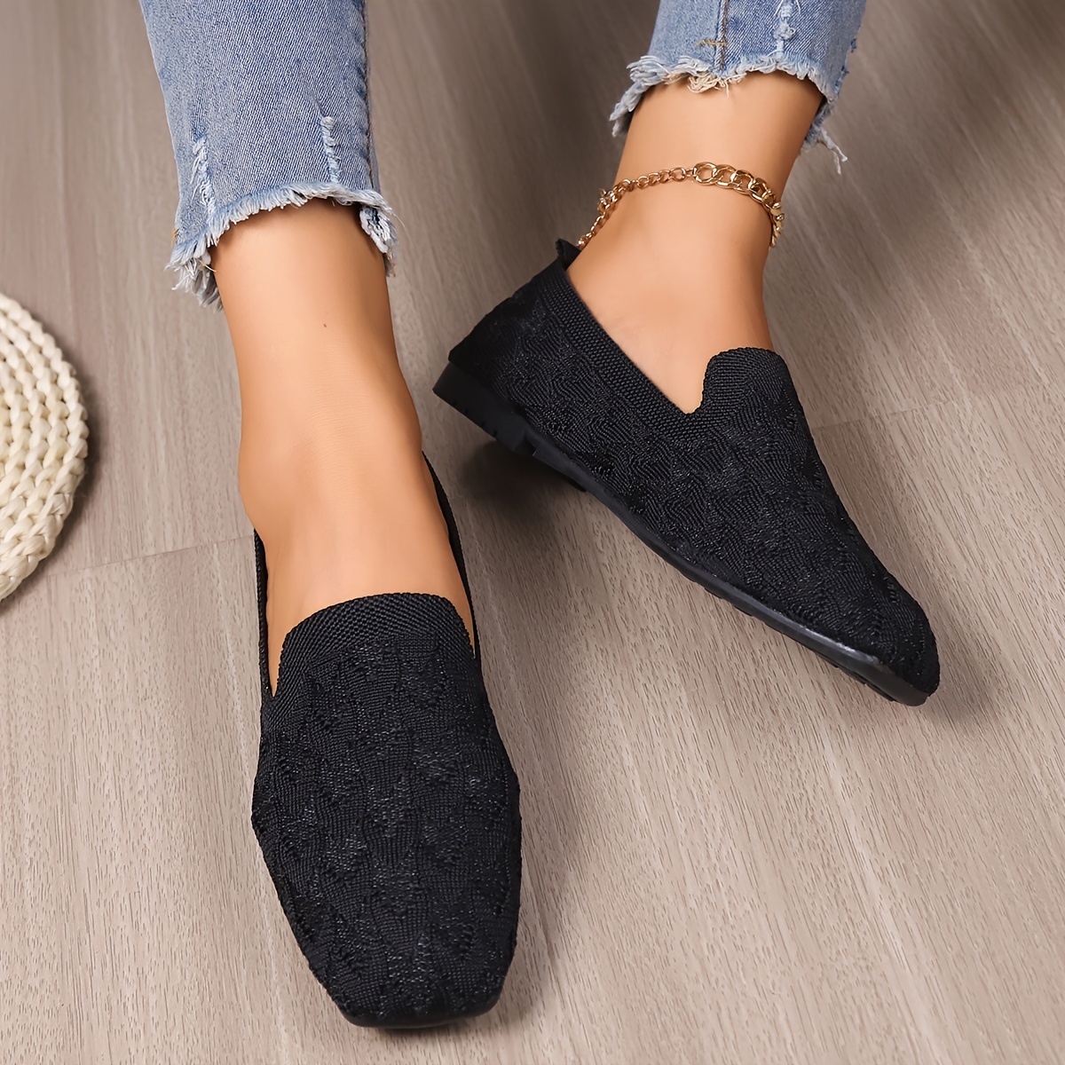Square Toe Ballet Flats Slip On Shoes Casual & Comfy