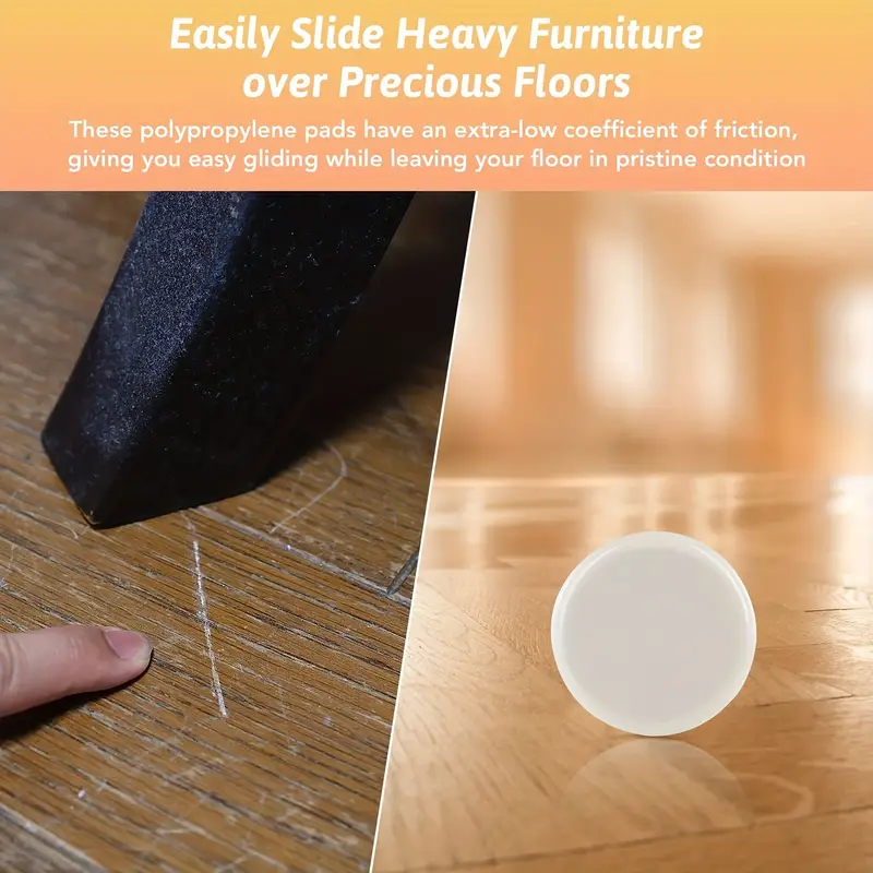 12 PC Soft Furniture Sliders Pads Magic Movers Floor Wood Carpet