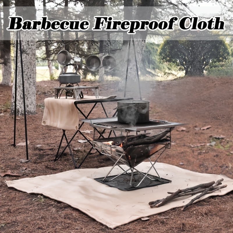 Bbq Fire Blanket Outdoor Camping Fireproof Cloth Portable - Temu