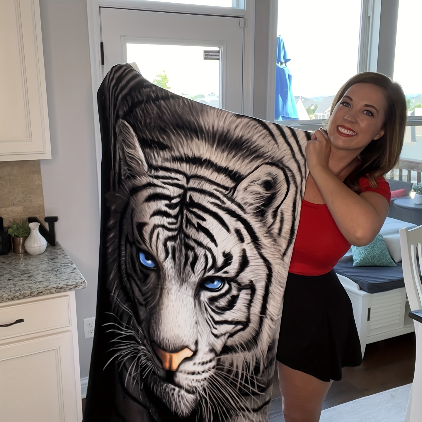 Island Gear White Tiger Beach Towel