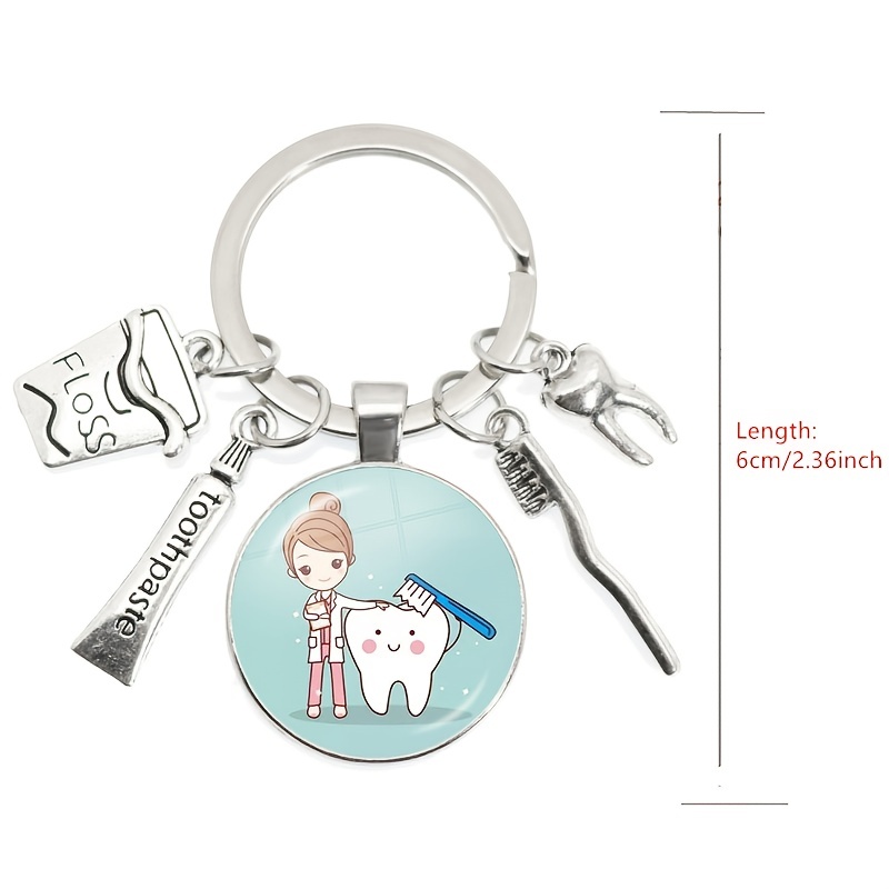 Nurse Stethoscope Medical Syringe Shape Keychain Pendant