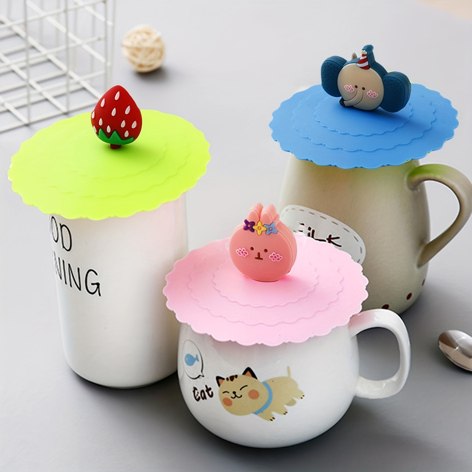 Creative Silicone Cup Cover Leak proof Dustproof Ceramic Tea - Temu