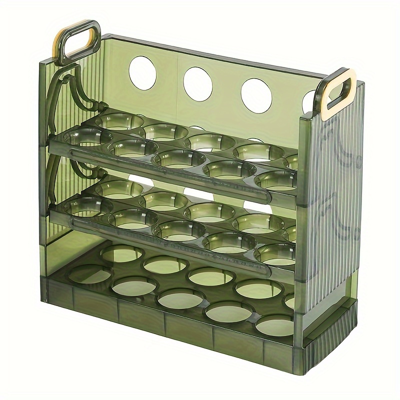 Contenedor de huevos para refrigerador, organizador de 54 huevos con tapa,  soporte de 3 capas diseñado para huevos grandes y extragrandes, bandeja de