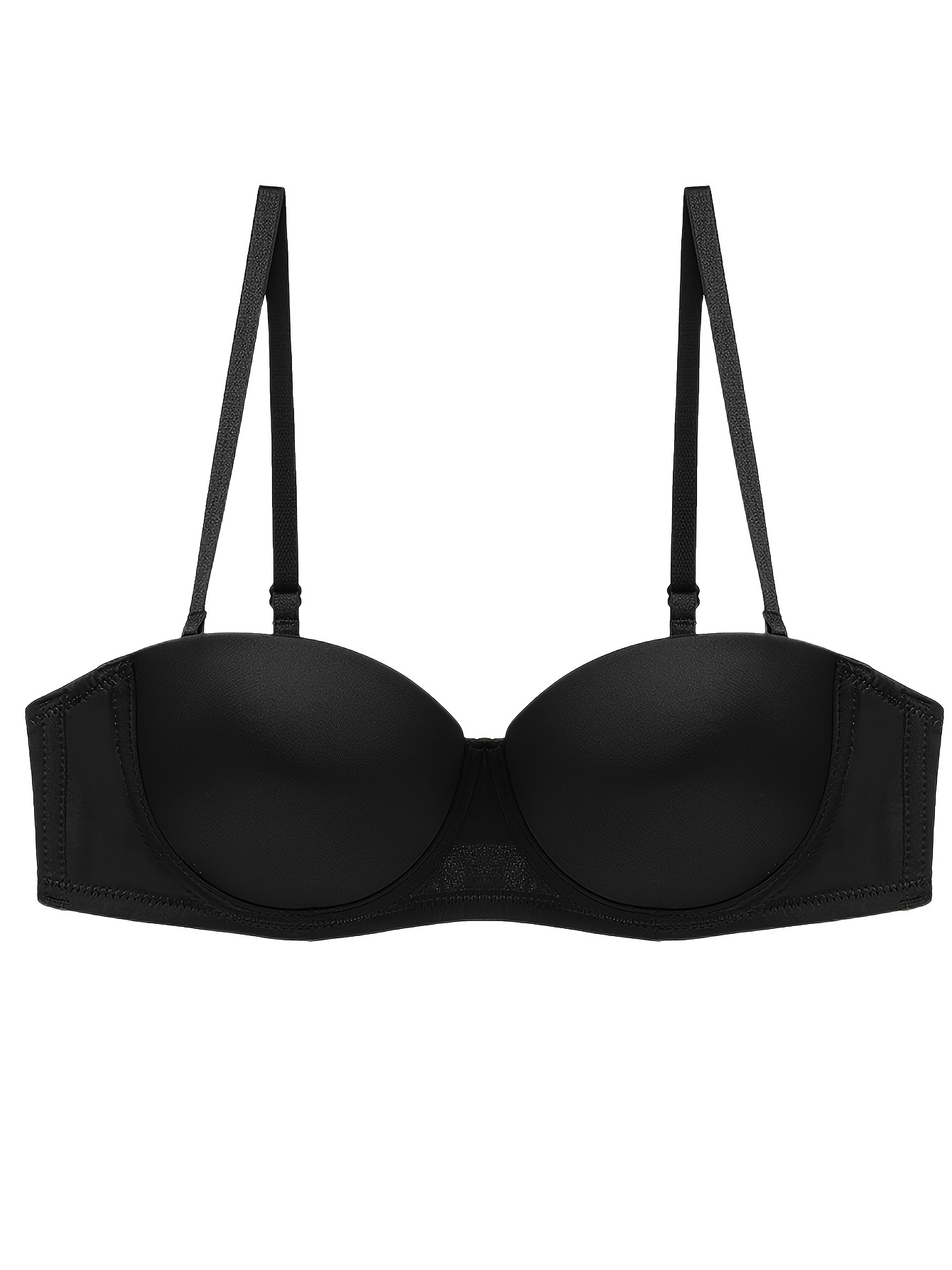 Seamless balconette bra - Black - Ladies