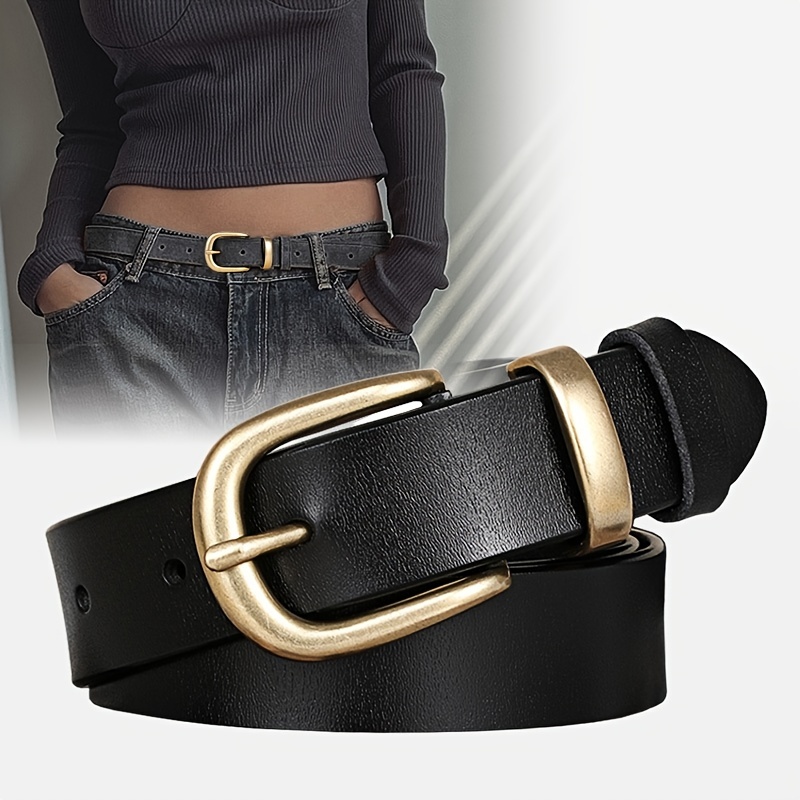 Vintage Women's Leather Belt Pin Half Round Buckle Cowhide - Temu Canada