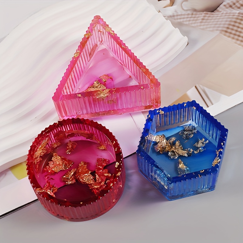 Box Resin Molds Silicone Jewelry Box Molds Triangle Round Jewelry