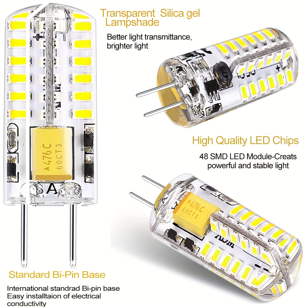 Ampoule LED G4, 10 Pcs Ampoule G4 12 LED DC 12V Rendu Des Couleurs