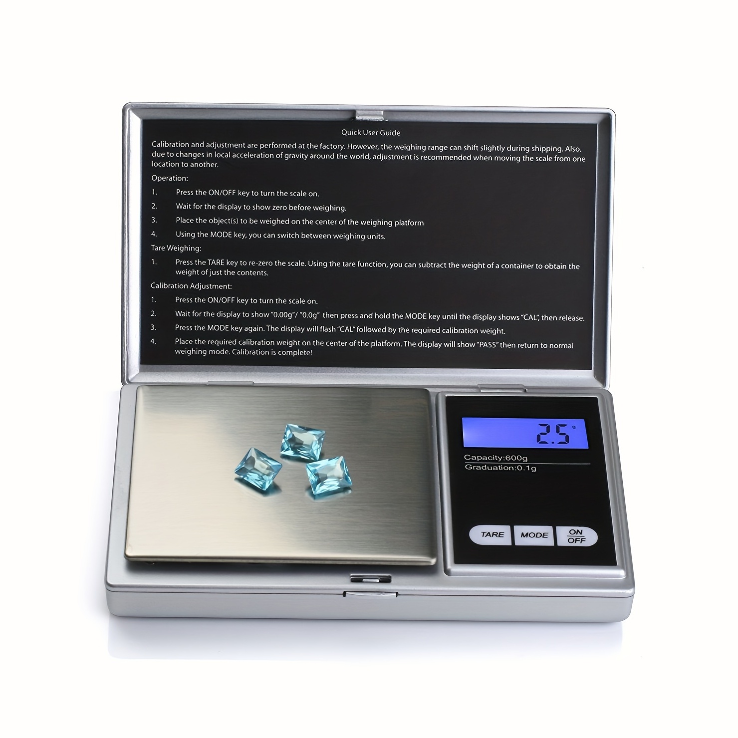 

0.01-500g Digital Scale, Portable High Precision Scale With Back-lit Lcd Display, Mini Pocket Kitchen Weighing Scale For Jewellery Gold Food Coffee Herb Coin (battery Included*2)