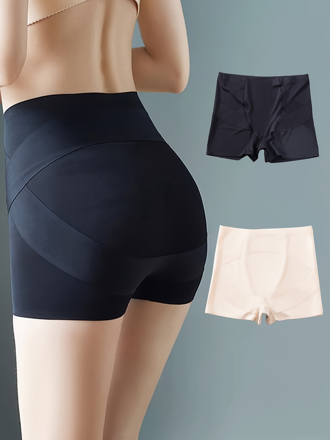 Flarixa High Waist Flat Belly Panties Seamless Woman Boxer Body Slimming  Shaping Pants Push Up Underwear Thin Safety Shorts