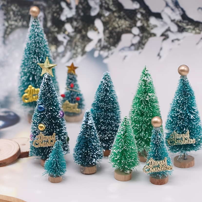 1個 デスクトップミニ松葉クリスマスツリー五芒星装飾7.5cm 9.5cm