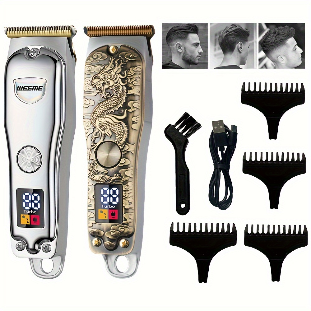 Transparent Electric Hair Clipper With Lcd Digital Display - Temu
