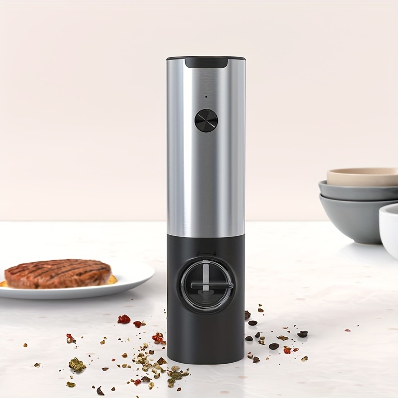Pepper Grinder, Household Sea Salt Ginder, Electric Adjustable Spice Grinder,  Automatic Pepper Mill, Reusable Usb Rechargeable Pepper Crusher For Kitchen  Camping Picnic Camping, Kitchen Gadgets, Kitchen Supplies, Chrismas Gifts,  Halloween Gifts 