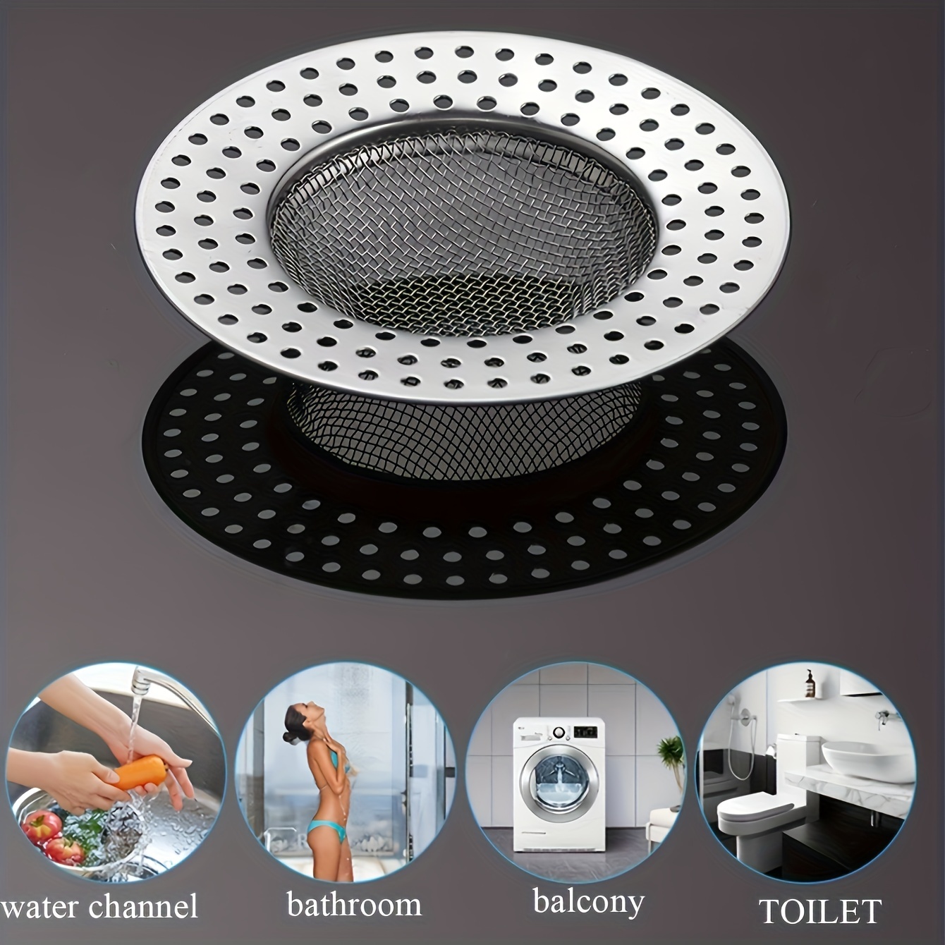 Stainless Steel Floor Drain Filter, Anti-clogging Sink Strainer, Hair  Catcher Shower Drain Cover, Minimalist Round Shaped Drain Stopper For Home,  Bathroom Accessories - Temu