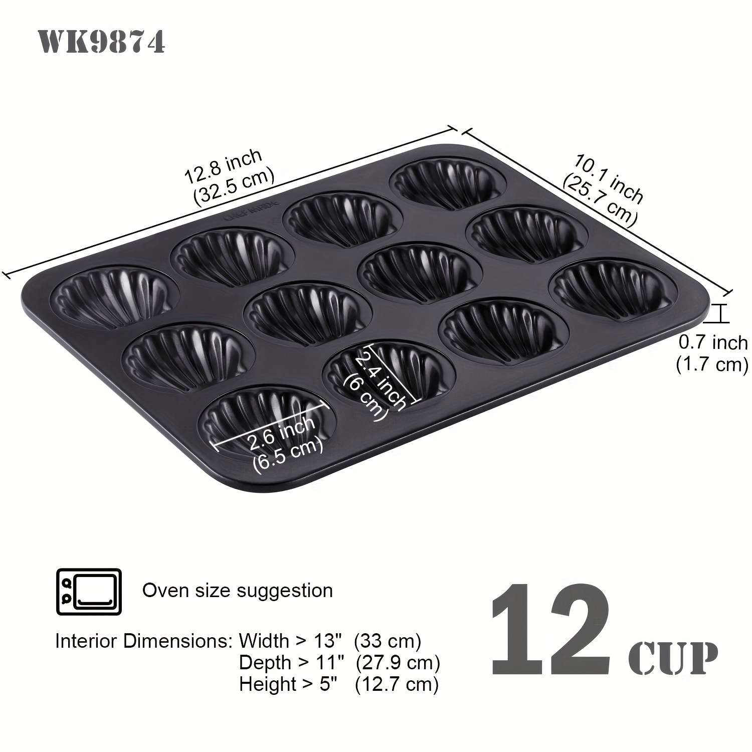 1pc Chefmade 8 Cup Non Stick Petite Loaf Pan Mini Bread Pan Carbon Steel  Brownie Baking Pan Suitable For Oven Baking, Free Shipping, Free Returns
